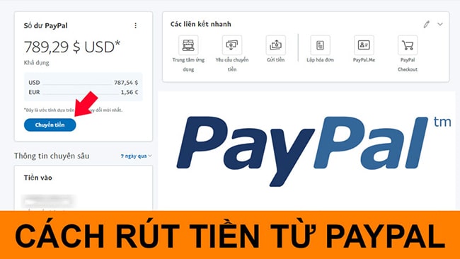 C&aacute;ch r&uacute;t tiền từ paypal về thẻ Visa